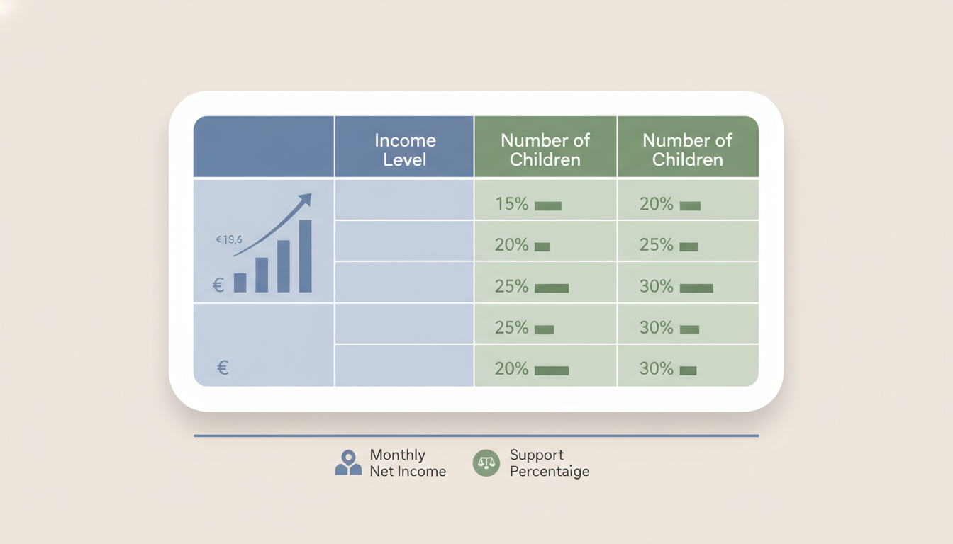 Tableau du barème de pension alimentaire 2025